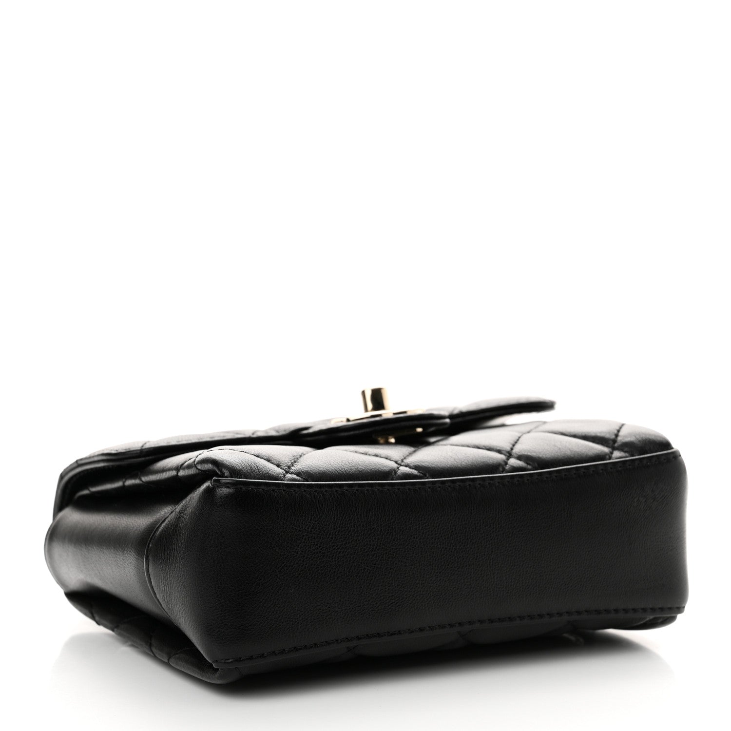 Chanel Lambskin Quilted Top Handle Flap Black 4 of 10