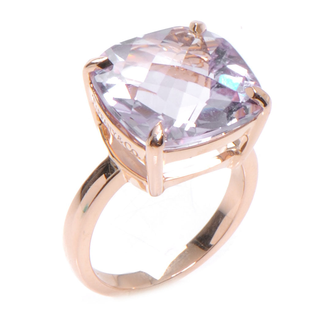 Tiffany 18K Rose Gold Amethyst Sparklers Cocktail Ring 52 6 5 of 6