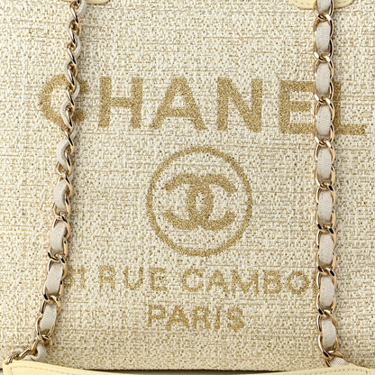 Chanel Mixed Fibers Calfskin Medium Deauville Tote Light Beige 8 of 11