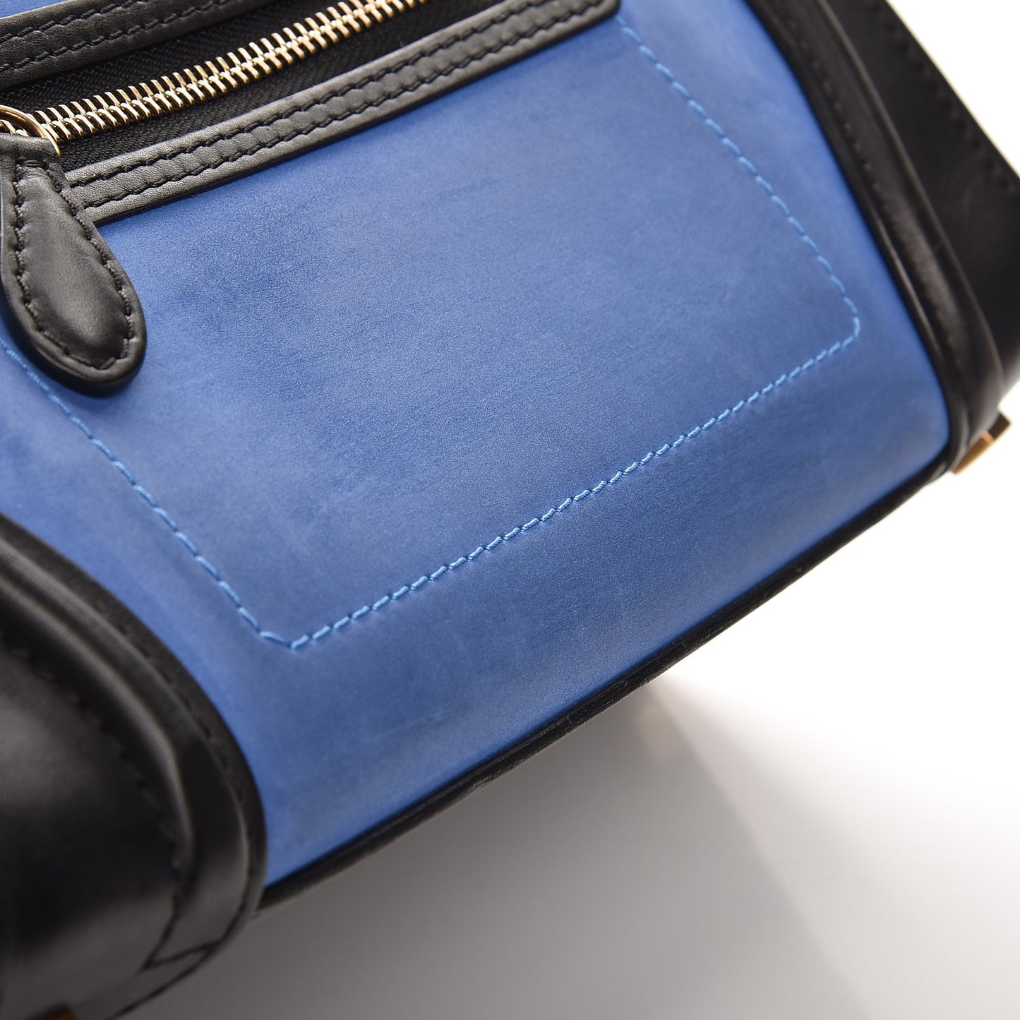 Calfskin Nubuck Suede Micro Tri-Color Luggage Blue