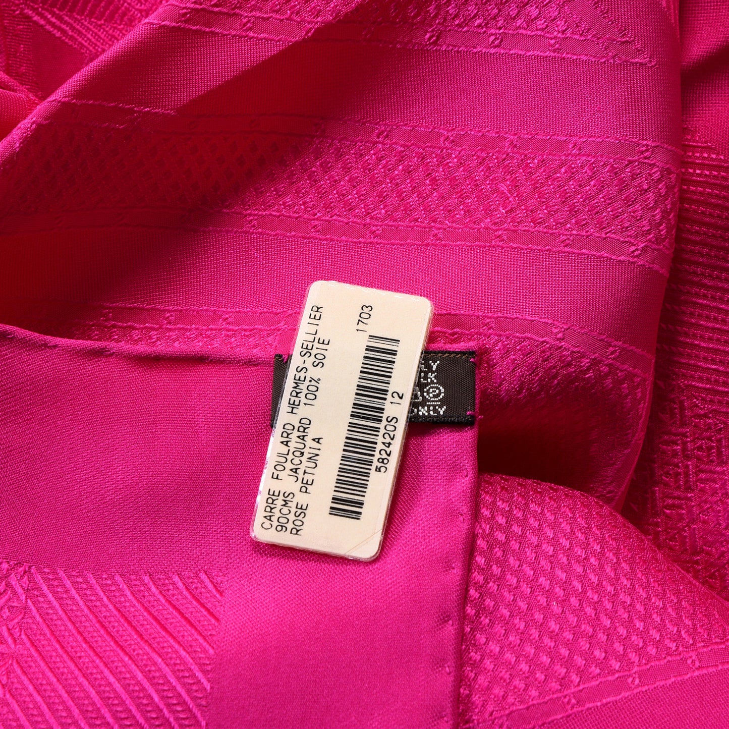 Silk Foulard Jacquard Sellier Scarf 90 Rose Petunia