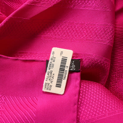 Hermes Silk Foulard Jacquard Sellier Scarf 90 Rose Petunia 3 of 3