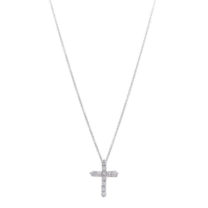 Tiffany Platinum Diamond Small Cross Pendant Necklace 1 of 8