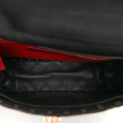 Valentino Garavani Lambskin Medium Rockstud Spike Shoulder Bag Black 5 of 10