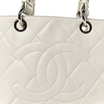 Chanel Soft Caviar Quilted CC Timeless Tote White 9 of 12