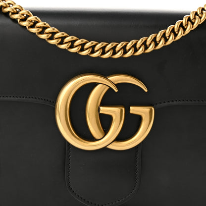 Gucci Knight Calfskin Medium GG Marmont Chain Handle Bag Black 7 of 9