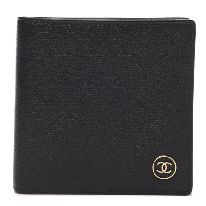 Chanel Grained Calfskin CC Button Bi-Fold Wallet Black 1 of 9