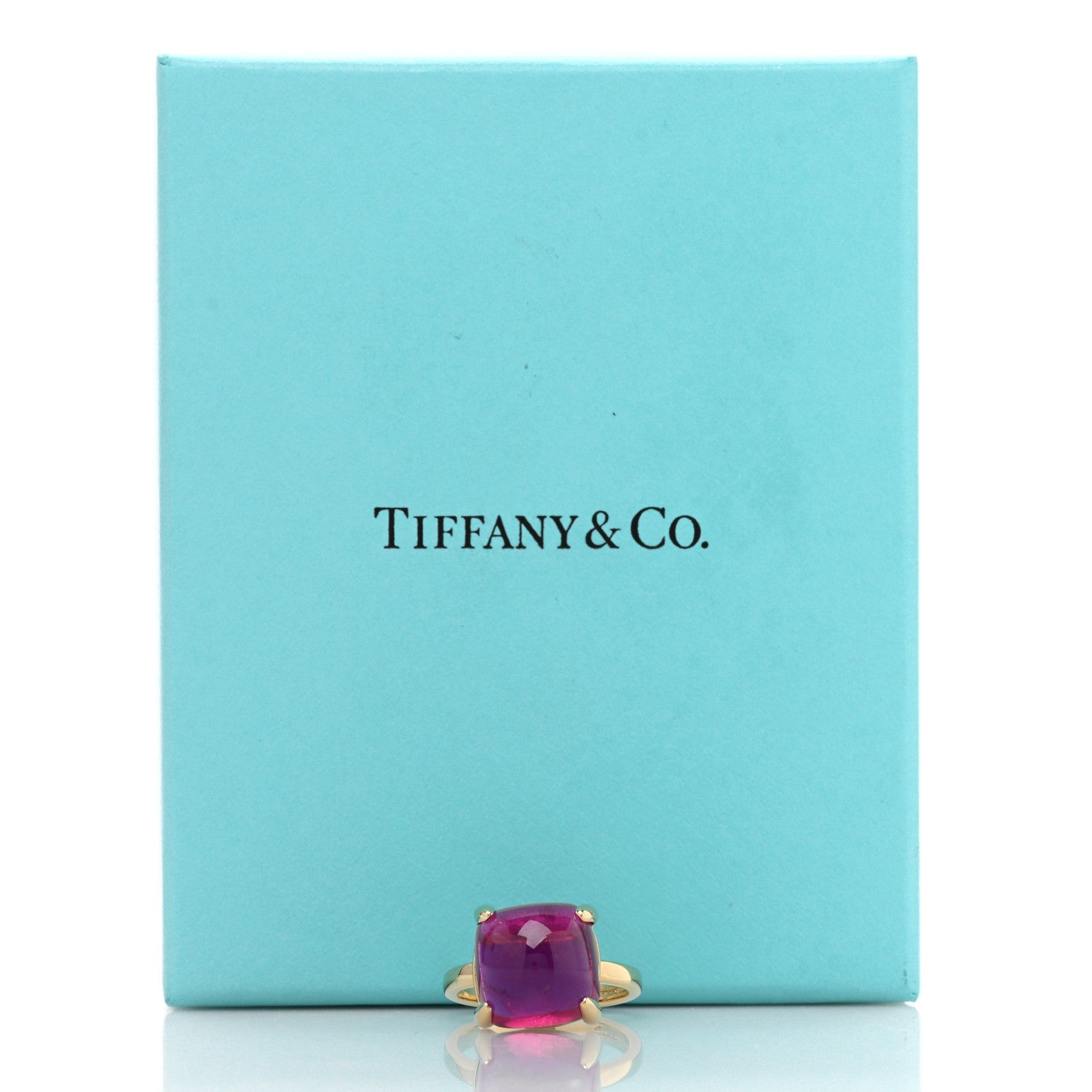 Tiffany 18K Yellow Gold Rubelitte 12mm Paloma Picasso Sugar Stacks Ring 53 6.5 5 of 5