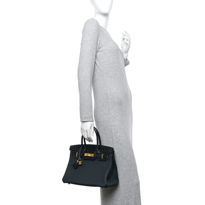 Hermes Togo Shiny Niloticus Crocodile Birkin Touch 30 Vert Rousseau 2 of 14