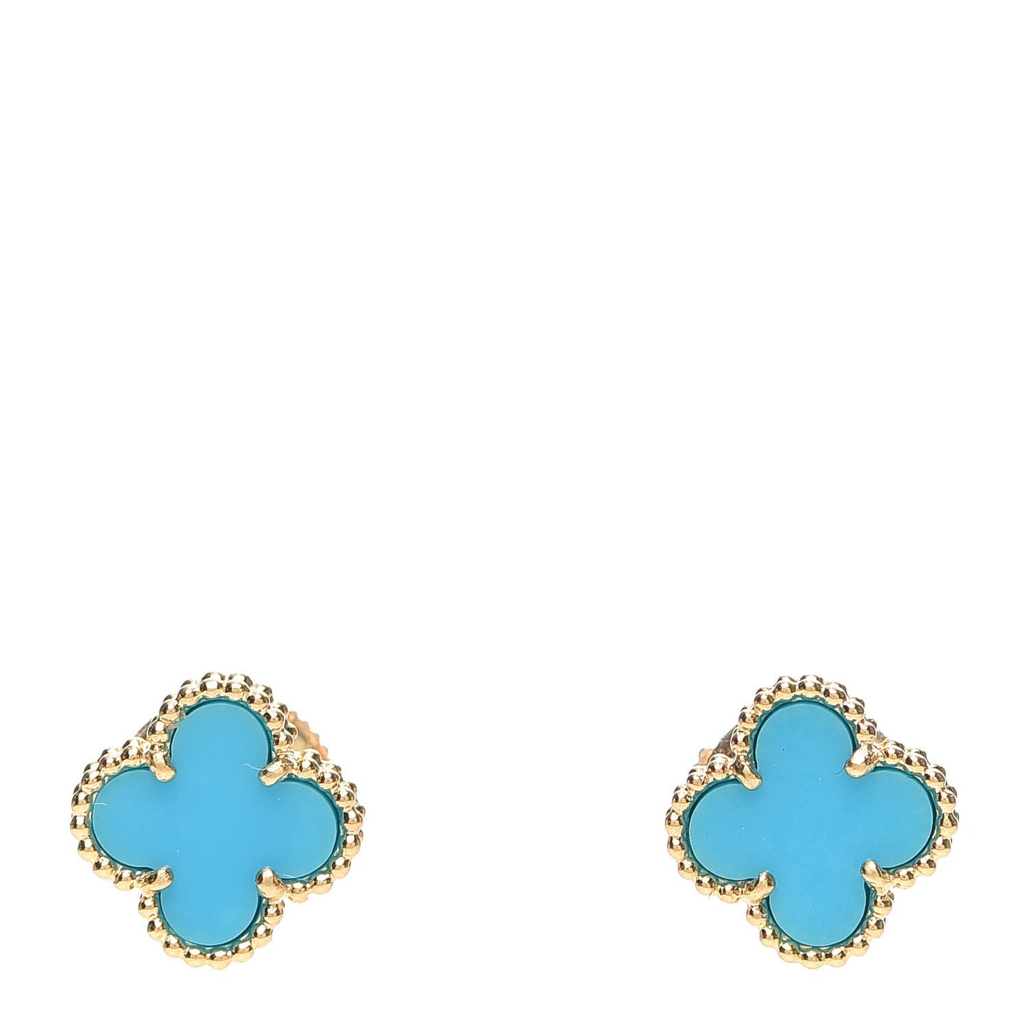 18K Yellow Gold Turquoise Sweet Alhambra Earrings