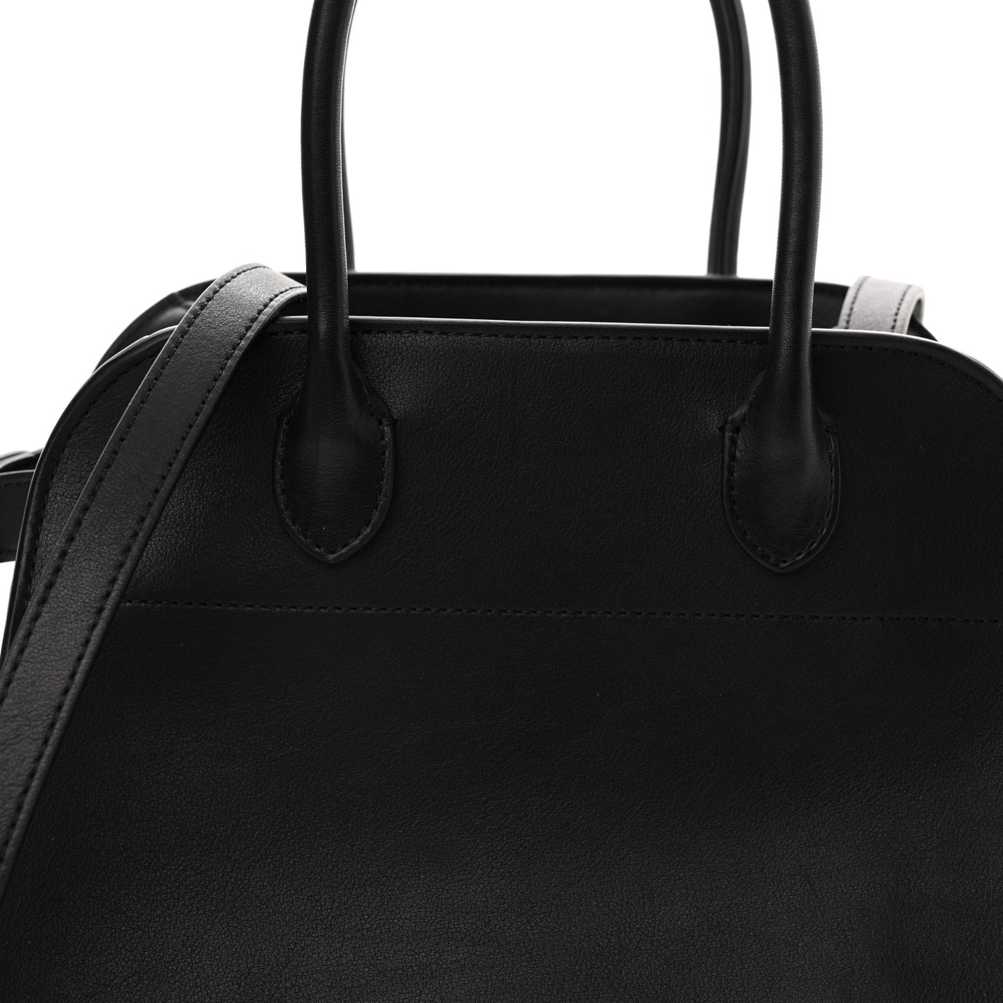 Polished Saddle Calfskin Soft Margaux 10 Bag Black