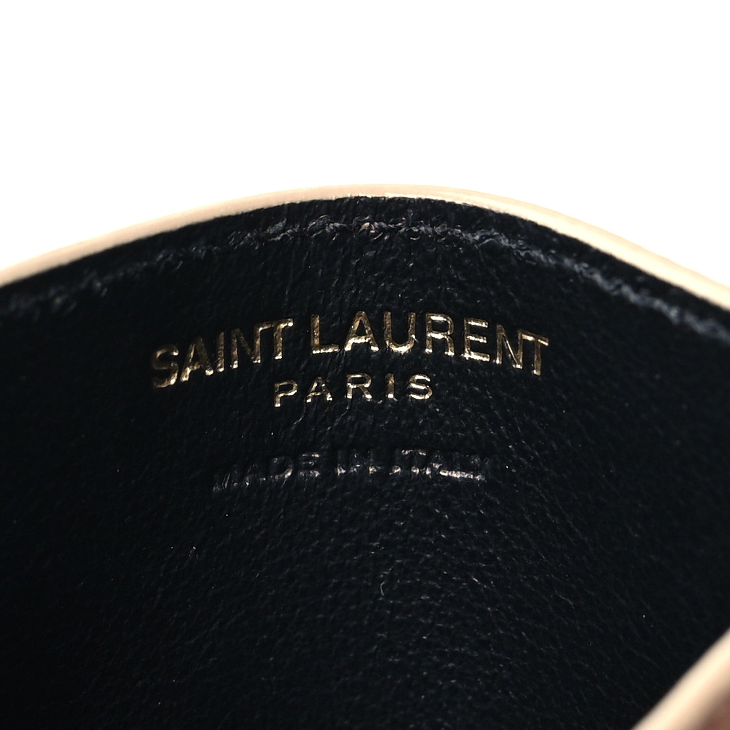 Saint Laurent Grain De Poudre Matelasse Chevron Monogram Credit Card Case Dark Beige 6 of 11