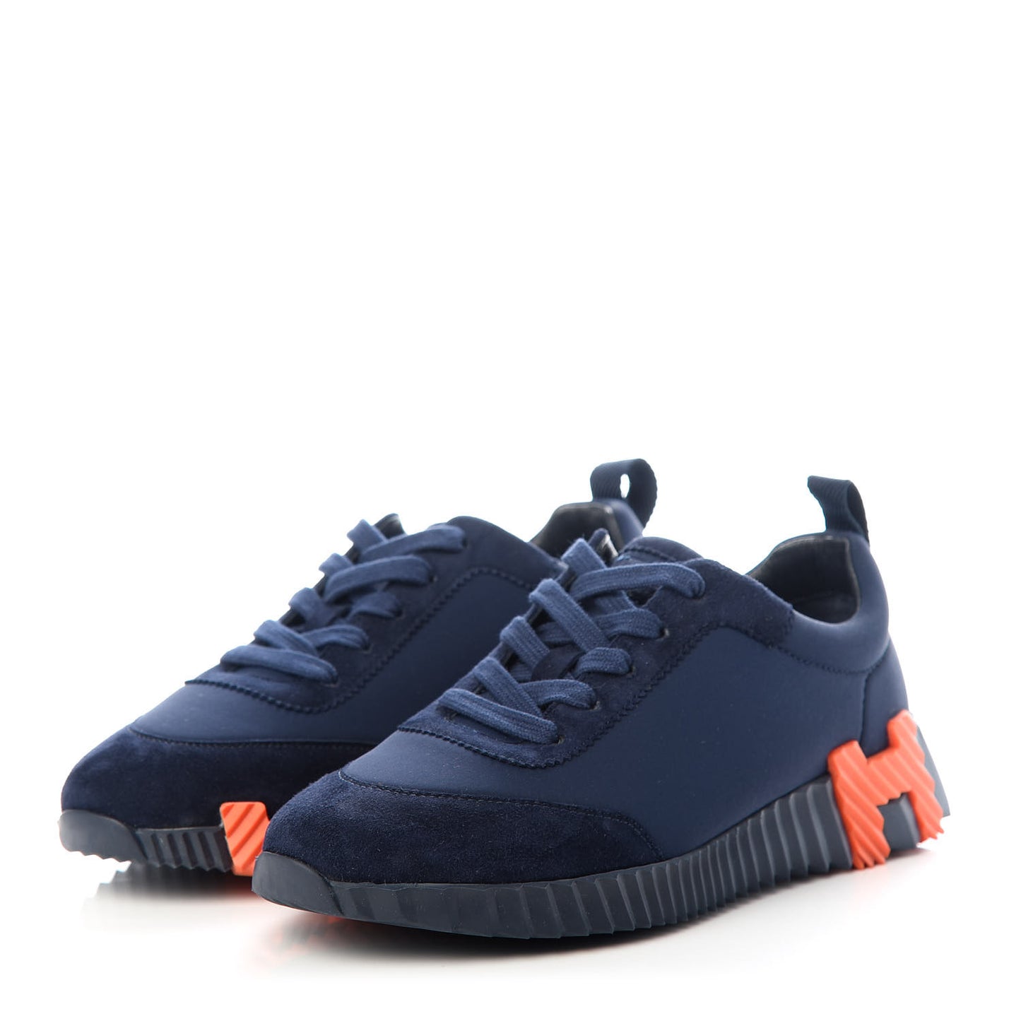Technical Jersey Suede Goatskin Bouncing Sneakers 36 Marine