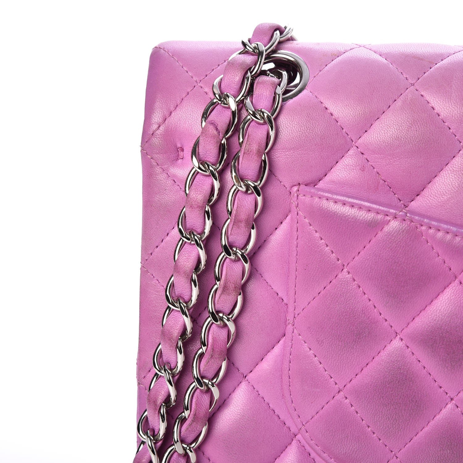 Chanel Lambskin Quilted Medium Double Flap Light Purple 17 of 17