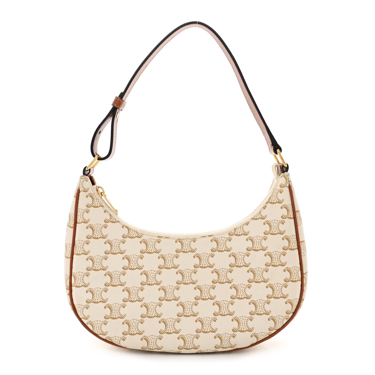 Celine Canvas Calfskin Ava Triomphe Shoulder Bag White 1 of 15