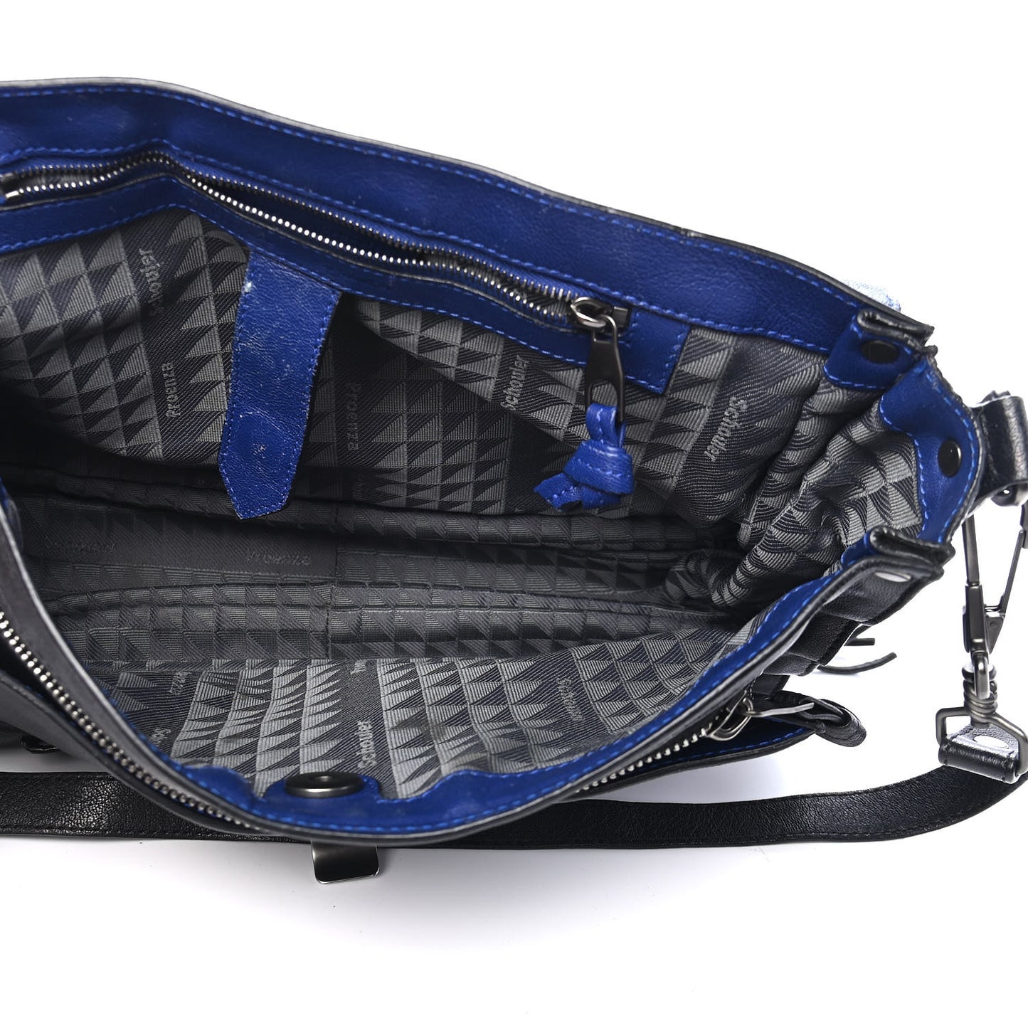 Lambskin Fringe Medium PS1 Satchel Black
