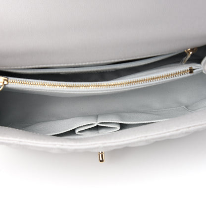 Chanel Caviar Quilted Small Coco Handle Flap Light Grey 4 of 9