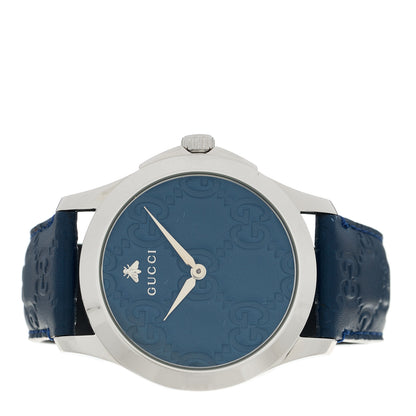 Gucci Stainless Steel Calfskin 38mm G-Timeless Quartz Watch Blue 2 of 5