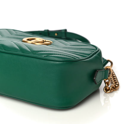 Gucci Calfskin Matelasse Small GG Marmont Chain Shoulder Bag Emerald Green 11 of 21
