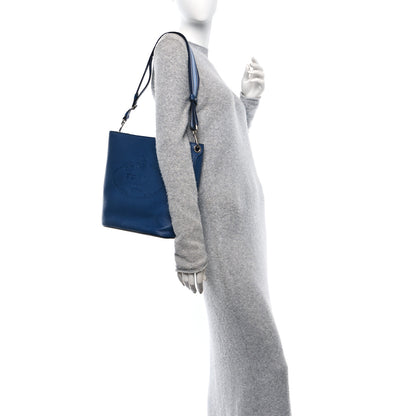 Prada Vitello Phenix Logo Hobo Bluette 2 of 11