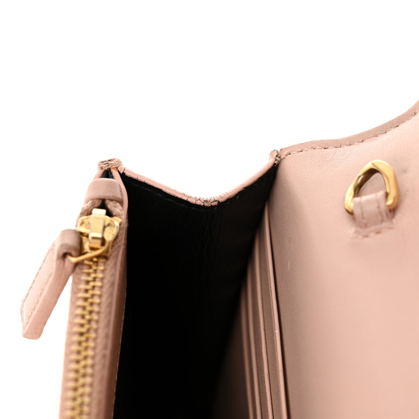 Smooth Calfskin Classic Monogram Kate Tassel Chain Wallet Pale Pink