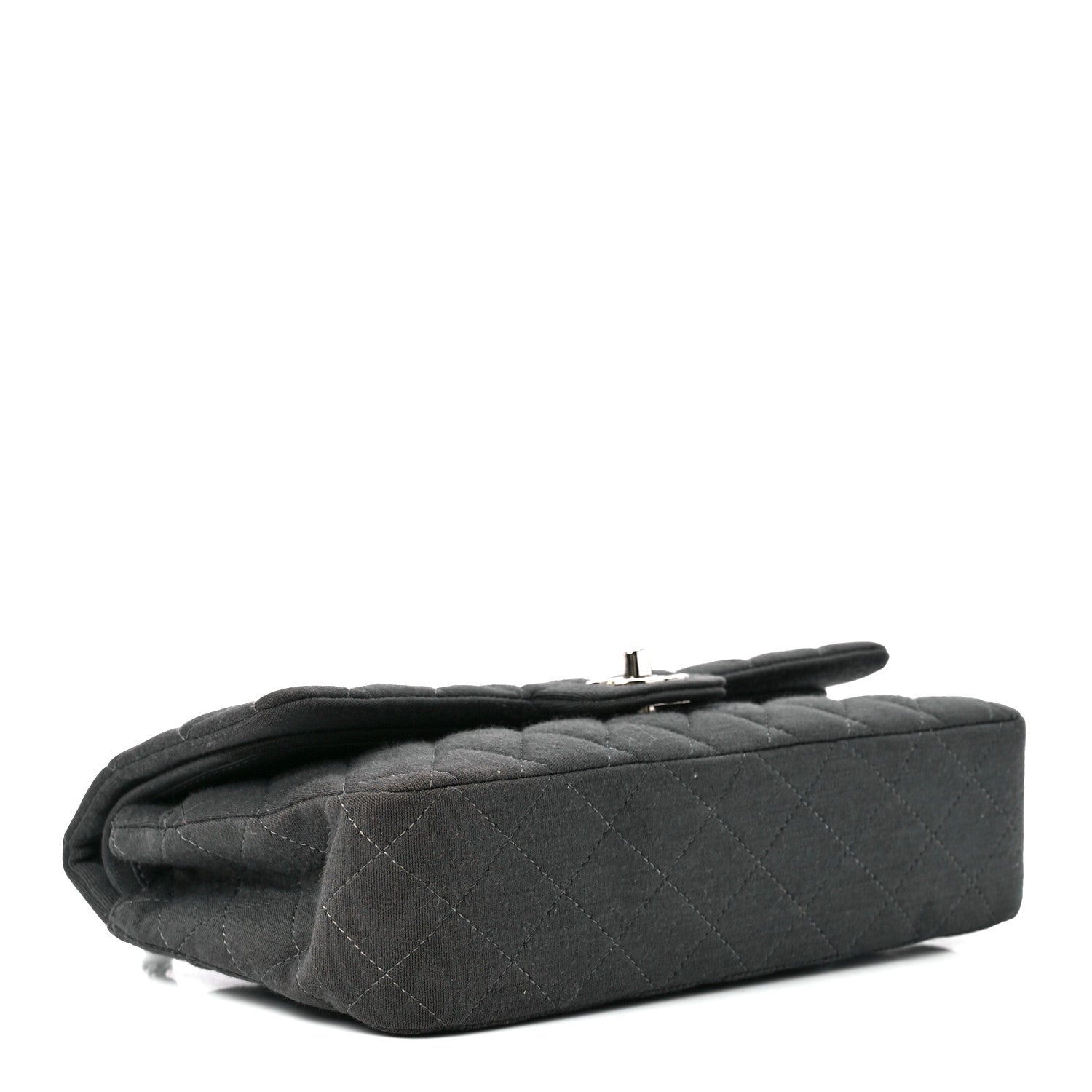 Chanel Jersey Quilted Medium Double Flap Grey 4 of 12