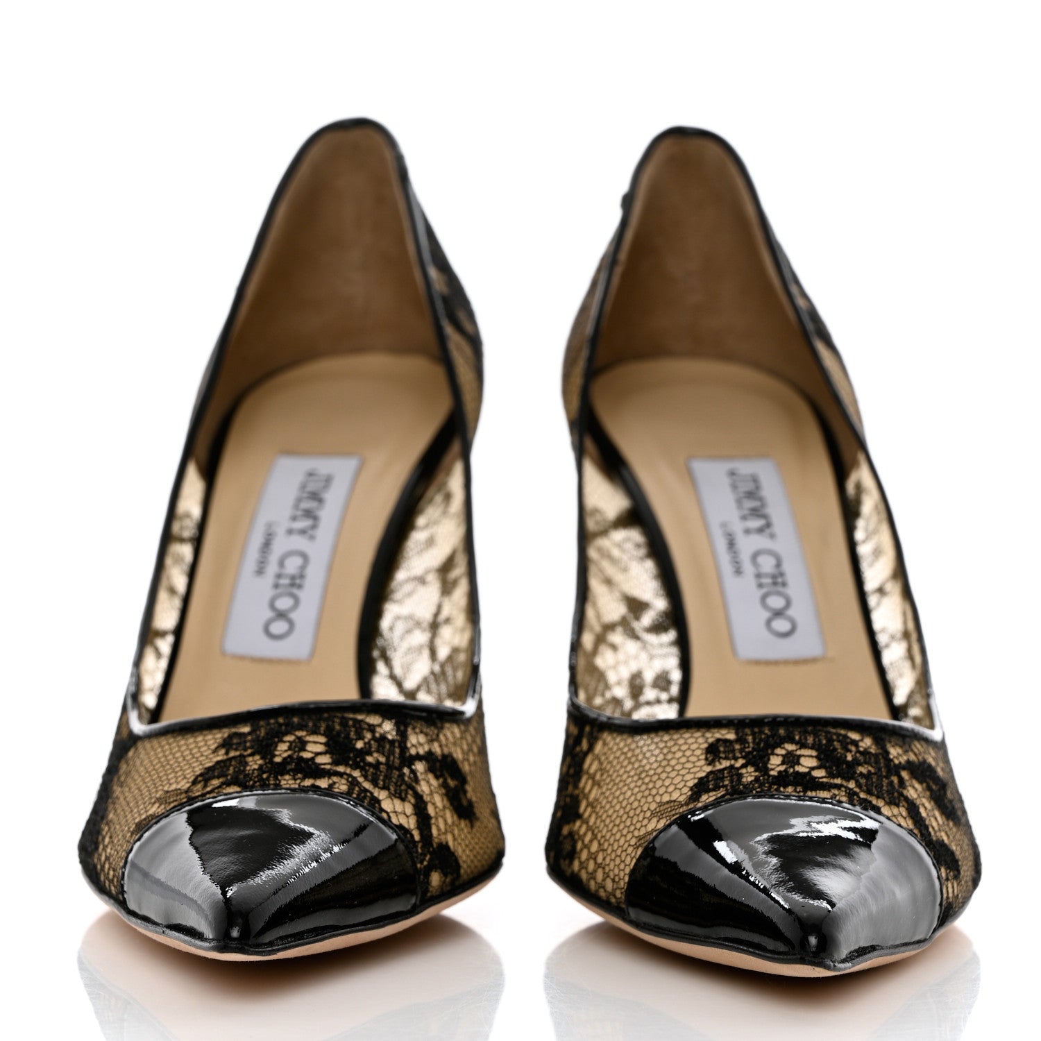 Jimmy Choo Patent Lace Alias Pumps 37 Black 2 of 10