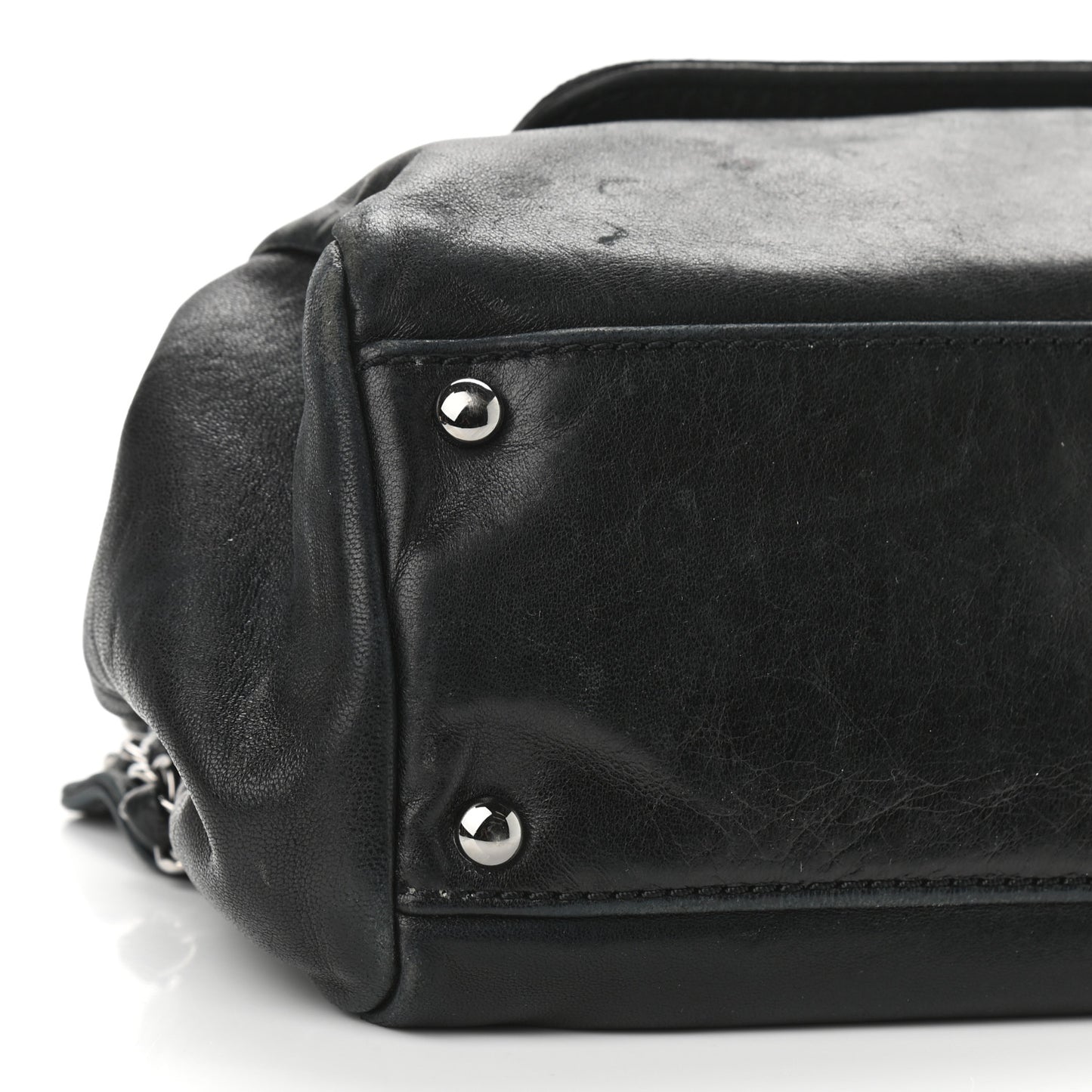 Lambskin Rock and Chic Shoulder Bag Black