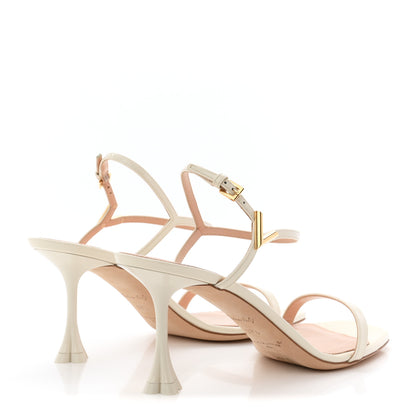 Louis Vuitton Patent Calfskin Blossom Sandals 37.5 White 5 of 9