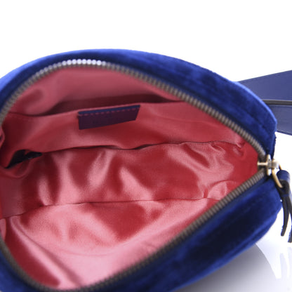 Gucci Velvet Matelasse GG Marmont Belt Bag 95 38 Cobalt Blue 5 of 12