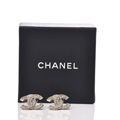 Chanel Crystal Timeless CC Earrings Light Gold 5 of 5