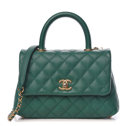 Chanel Caviar Quilted Mini Coco Handle Flap Green 1 of 11