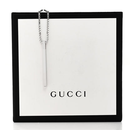 Gucci Sterling Silver Bar Pendant Necklace 5 of 5