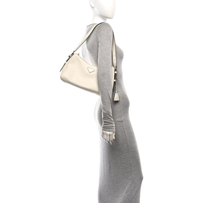 Prada Soft Calfskin Medium Aimée Shoulder Bag White 2 of 9