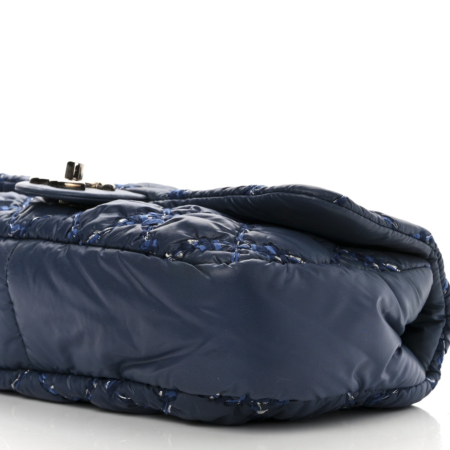 Nylon Quilted Medium Tweed on Stitch Bubble Flap Blue