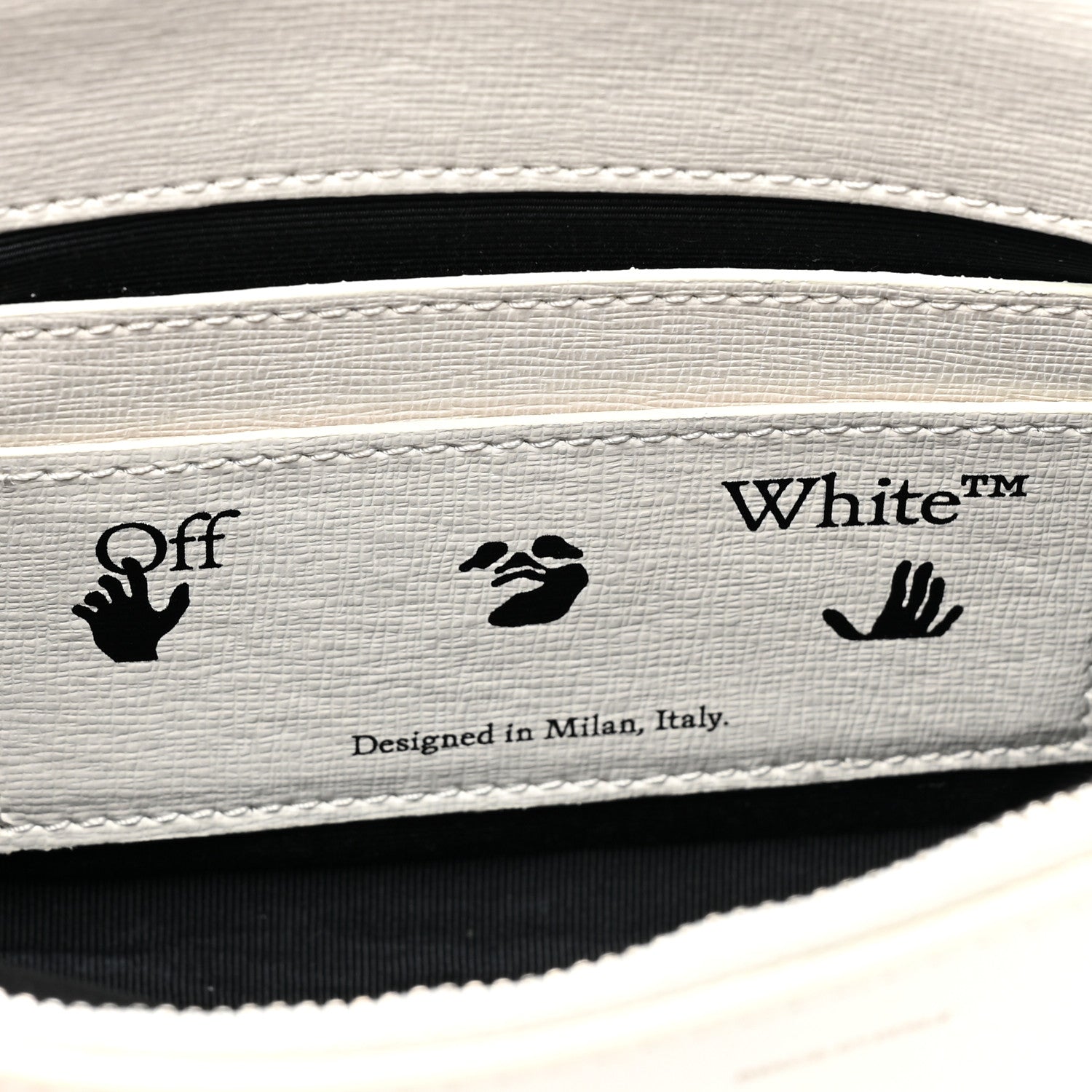 Off-White Saffiano Striped Mini Diag Binder Clip Bag White Black Yellow 6 of 14