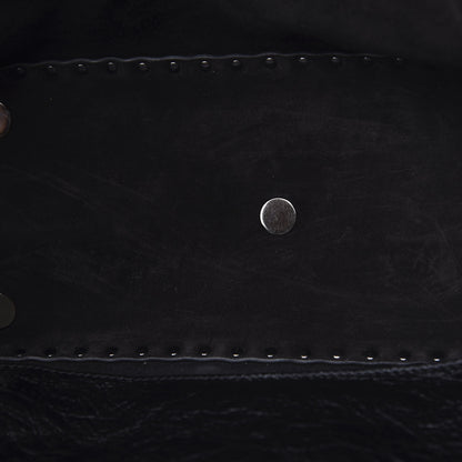 Valentino Garavani Craquele Calfskin Star Studded Medium Rockstud Tote Black 7 of 11