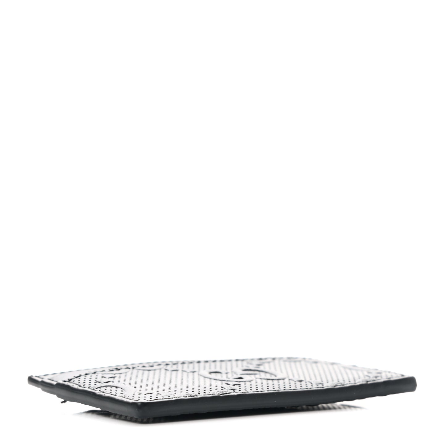Calfskin GG Tennis Embossed Card Holder Black