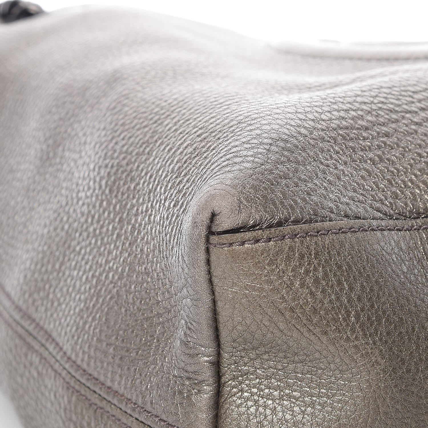 Gucci Metallic Pebbled Calfskin Medium Soho Chain Shoulder Bag Sasso 13 of 22