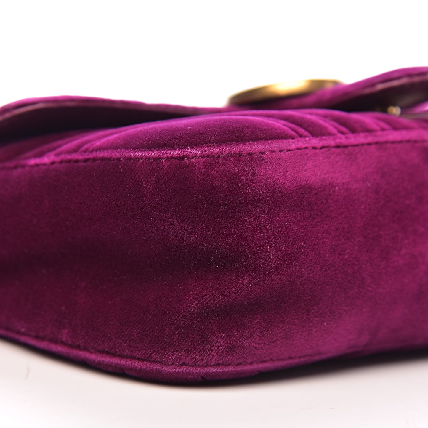 Velvet Matelasse Mini GG Marmont Shoulder Bag Fuchsia Violet Cyclamen