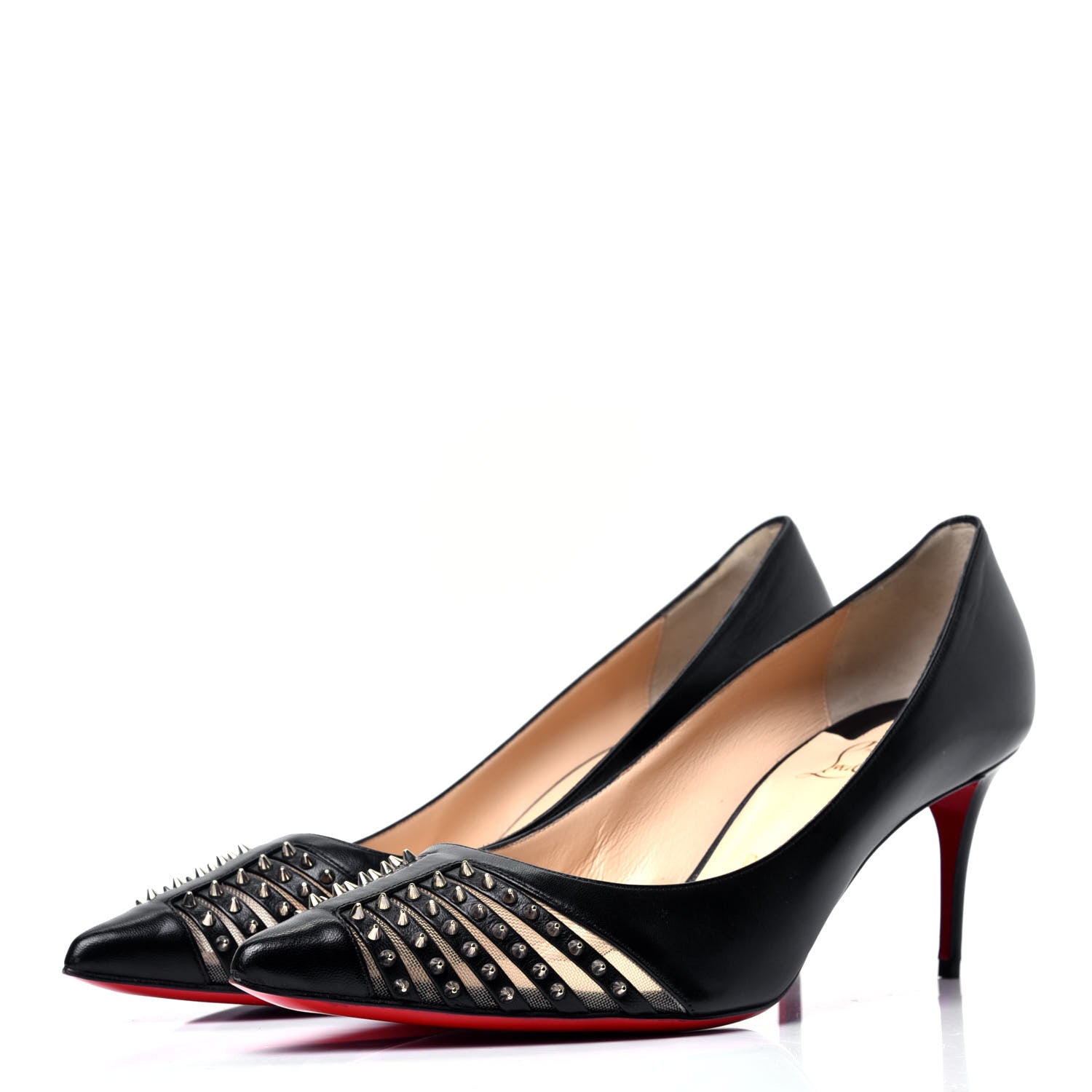 Christian Louboutin Kid Bareta 70 Pumps 39 Black Silver 4 of 10