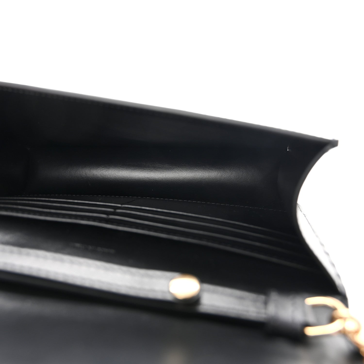 Celine Shiny Calfskin Triomphe Margo Wallet on Chain Black 5 of 10