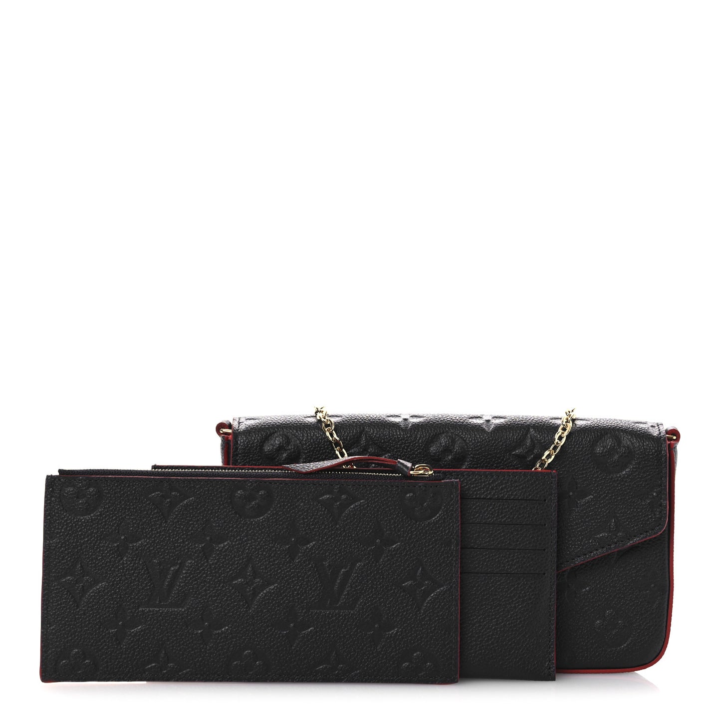 Empreinte Pochette Felicie Chain Wallet Marine Rouge