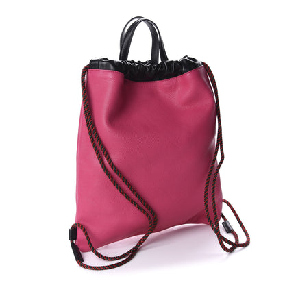 Gucci Grained Calfskin Logo Drawstring Backpack Box Pink Green Black 2 of 9