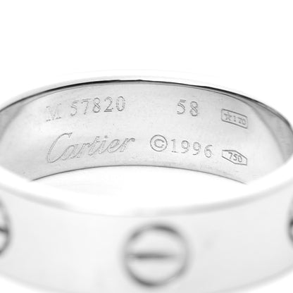 Cartier 18K White Gold 6mm LOVE Ring 58 8.25 4 of 5