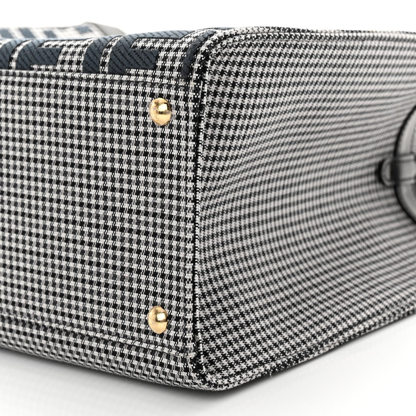 Wool Vitello King Houndstooth FF Embroidered Medium Peekaboo X-Tote Grigio Anthracite