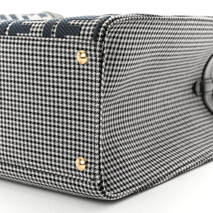 Fendi Wool Vitello King Houndstooth FF Embroidered Medium Peekaboo X-Tote Grigio Anthracite 9 of 10