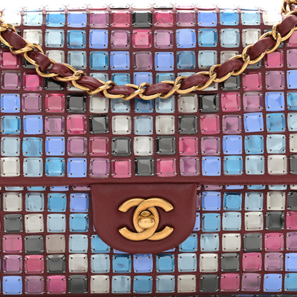 Chanel Lambskin Mosaic Medium Flap Red Multicolor 8 of 12