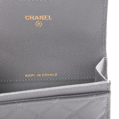 Chanel Caviar Quilted Flap Card Holder Wallet Dark Grey 9 of 10