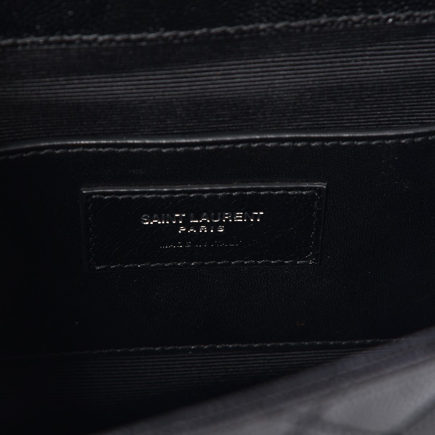 Grain De Poudre Textured Mixed Matelasse Triquilt Medium Monogram Satchel Black